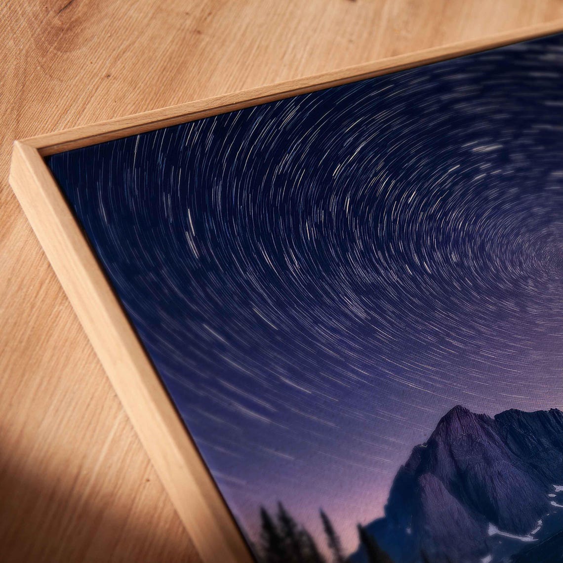 Dramatic Night Sky Over Mountains Wall Art Print Celestial Stars Dreamlike Effect Long Exposure - Image 2