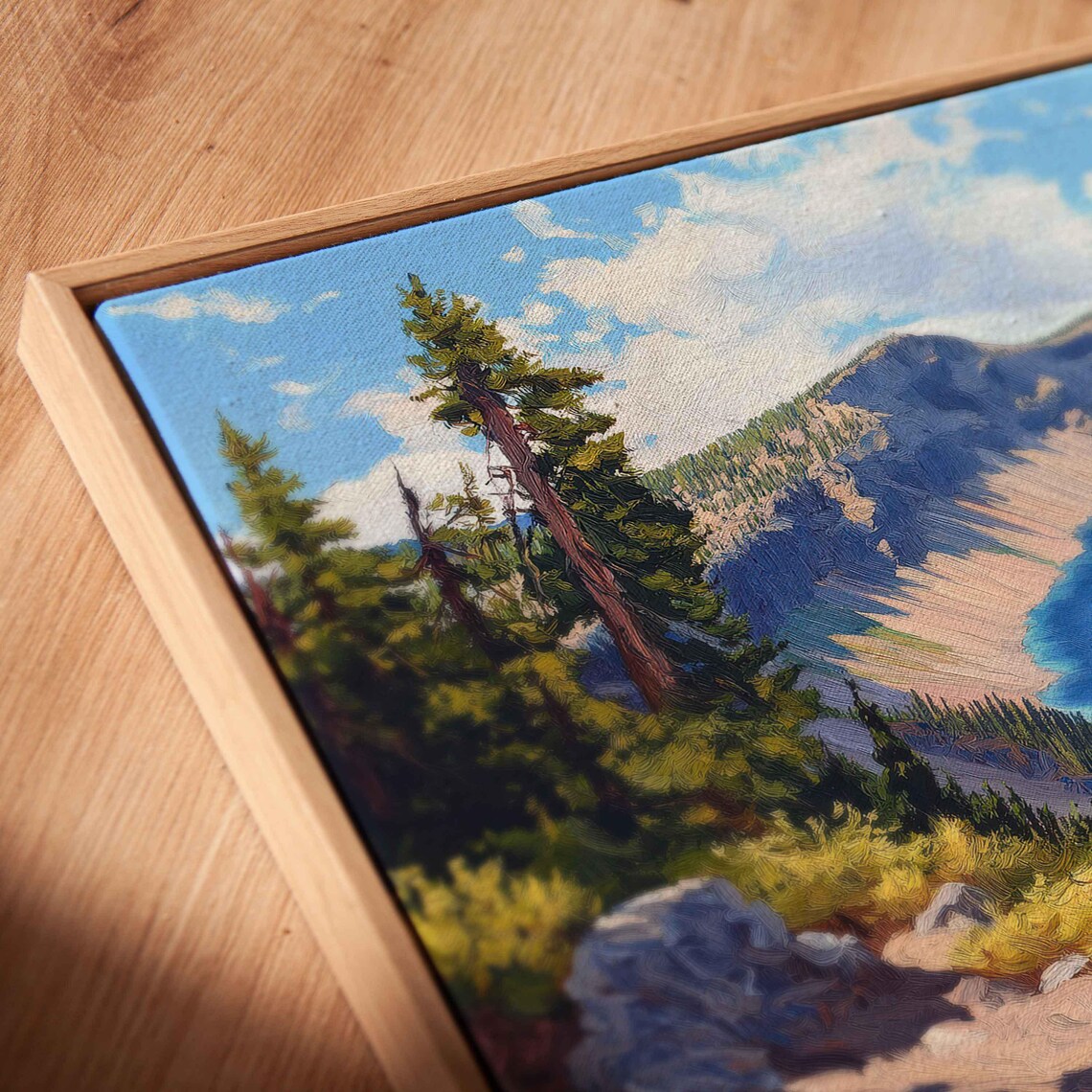 Crater Lake Scenic View Art Print, Evergreen Forests - Image 2