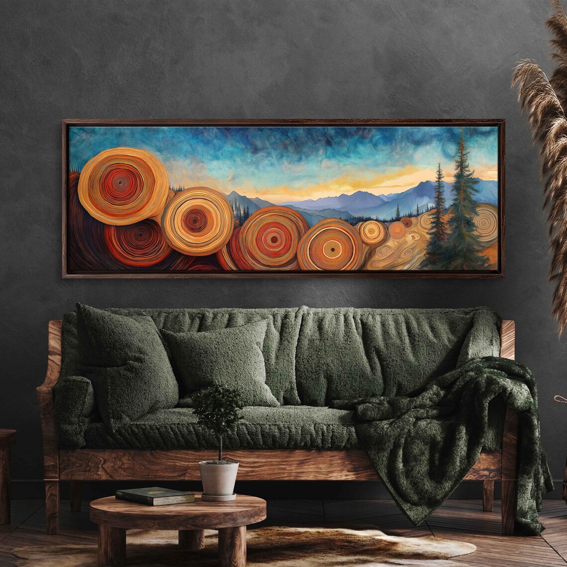 Tree Rings Panoramic Landscape Art Print