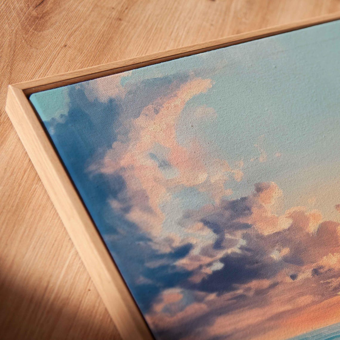 Serene Surf Scene During Sunset Oil Wall Art Print Gift For Surfer Ocean Art Ready To Hang - Image 2