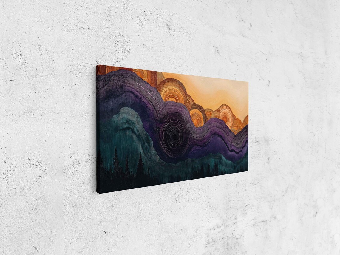 Tree Rings Gradient Art Wall Art Print Colorful Layers Of Nature - Image 4