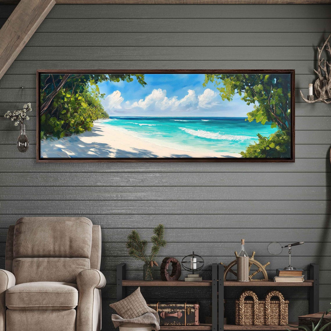 Turquoise Waters Of The Maldives Wall Art Print Tropical Beach Landscape - Image 3