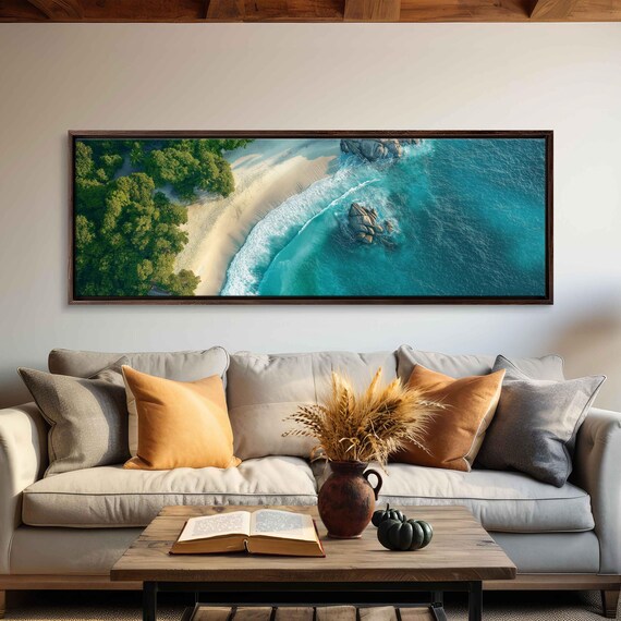 Vibrant Abstract Seascape, Blue Green Waves