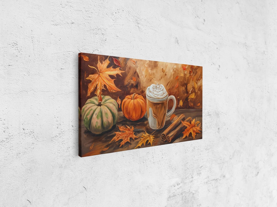 Pumpkin Spice Latte With Whipped Cream Pumpkins And Cinnamon Poster - Image 4