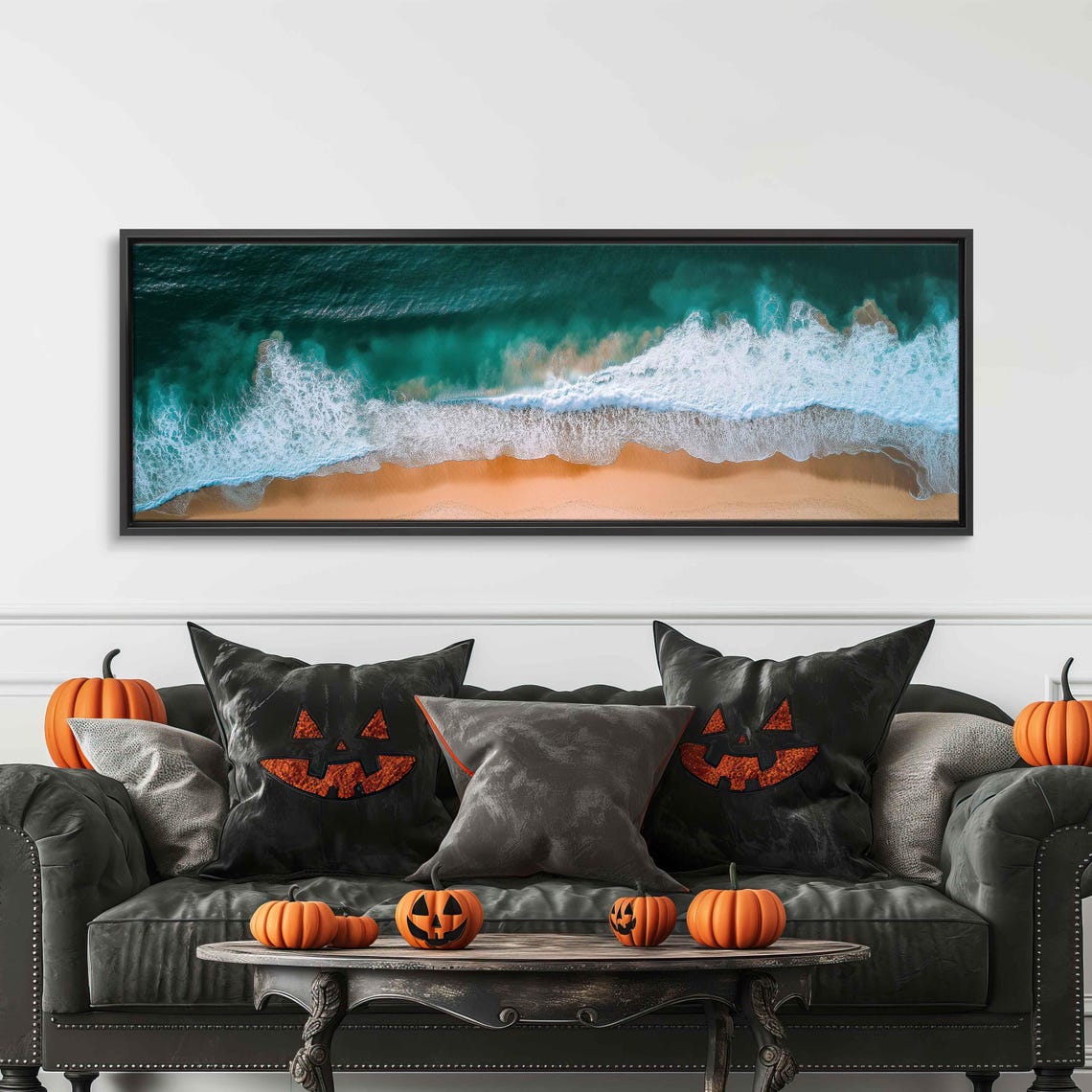 Tropical Surf Break With Sandy White Beach Wall Art Print Gift For Surfer Beach Painting Ocean Art Ready To Hang - Image 3