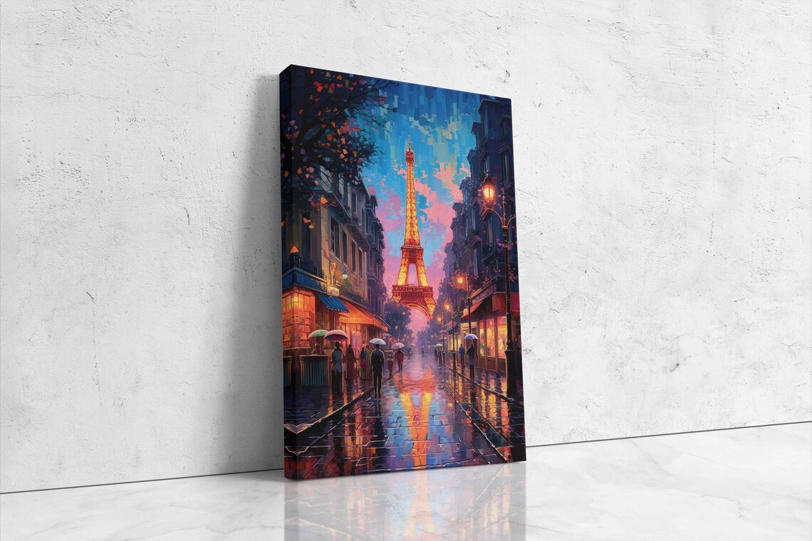Paris, France Eiffel Tower Modern Oil Painting Art Print - Image 4