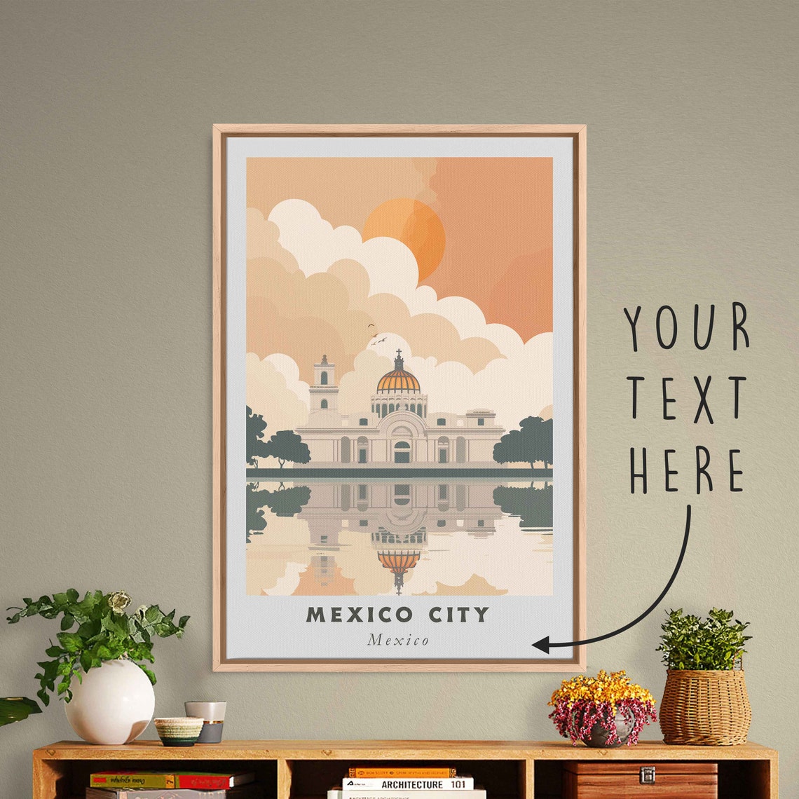 Mexico City Mexico Grand Cathedral Sunset Water Reflection Poster