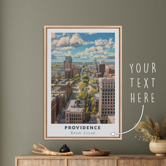 Providence Rhode Island Acrylic Painting Travel Art Framed Wall Art Framed Fine Art Poster Paper Print Travel Home Decor