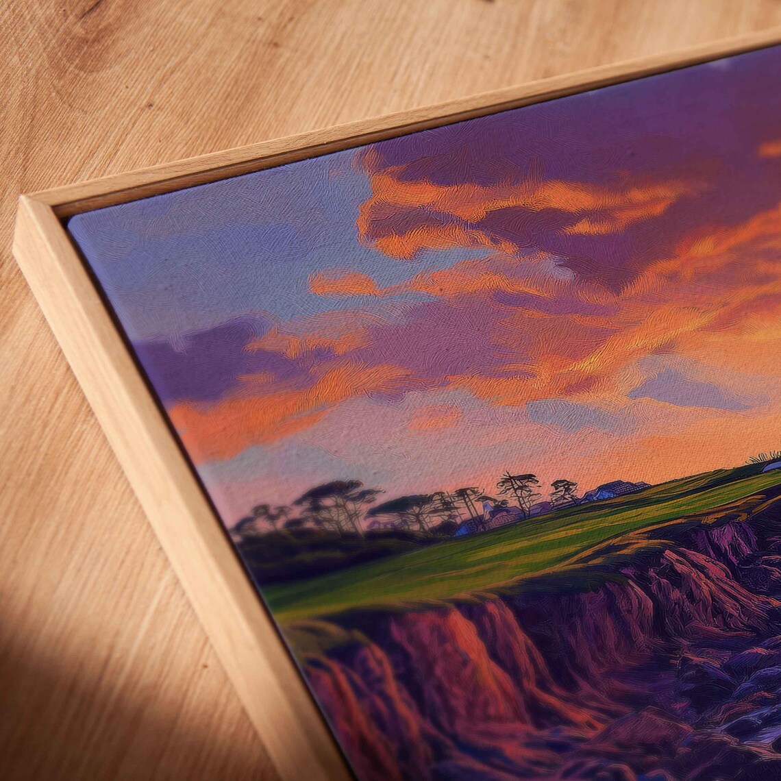 Pebble Beach Golf Links Sunset Over Ocean Purple Sky Travel Poster - Image 2