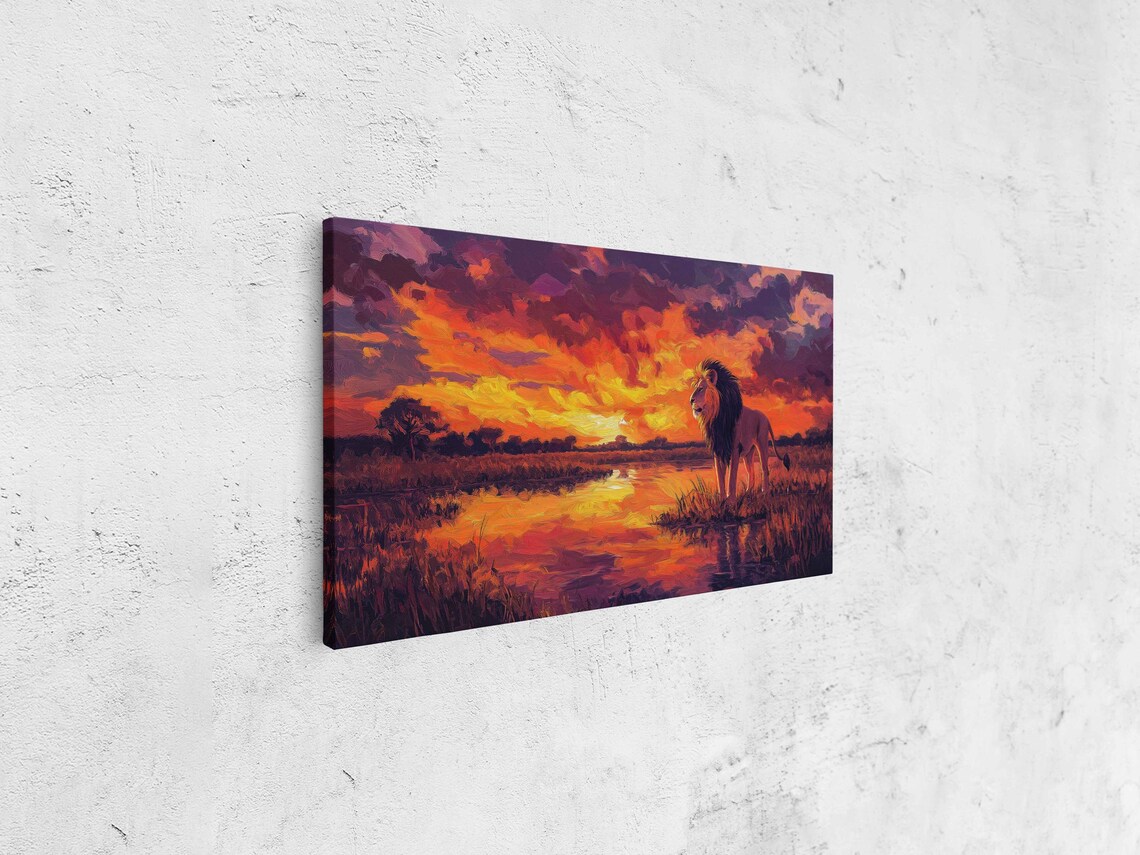 Majestic Lion Overlooking Savanna Art Print - Image 4