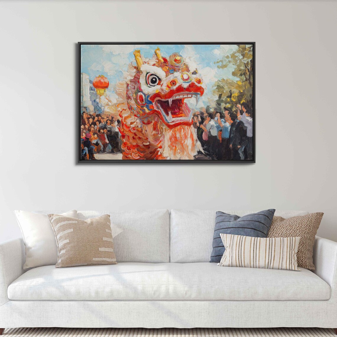 Dragon Dance Parade Art Print, Festive Costumes - Image 3