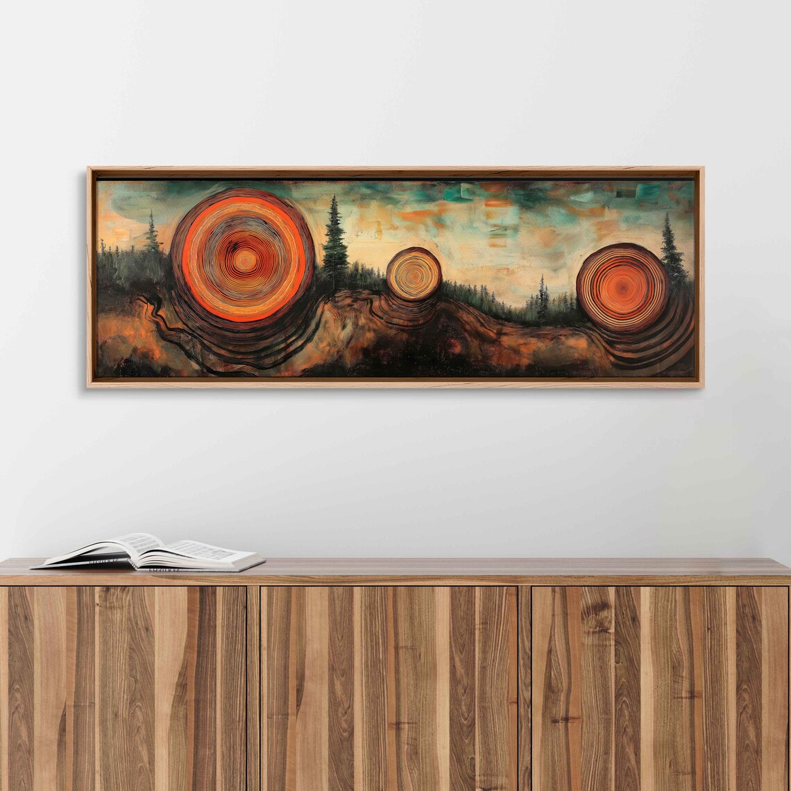 Tree Rings Panoramic Landscape Art Print