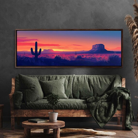 Arizona Desert Sunset Wall Art Print Minimalist Landscape Color Block Art