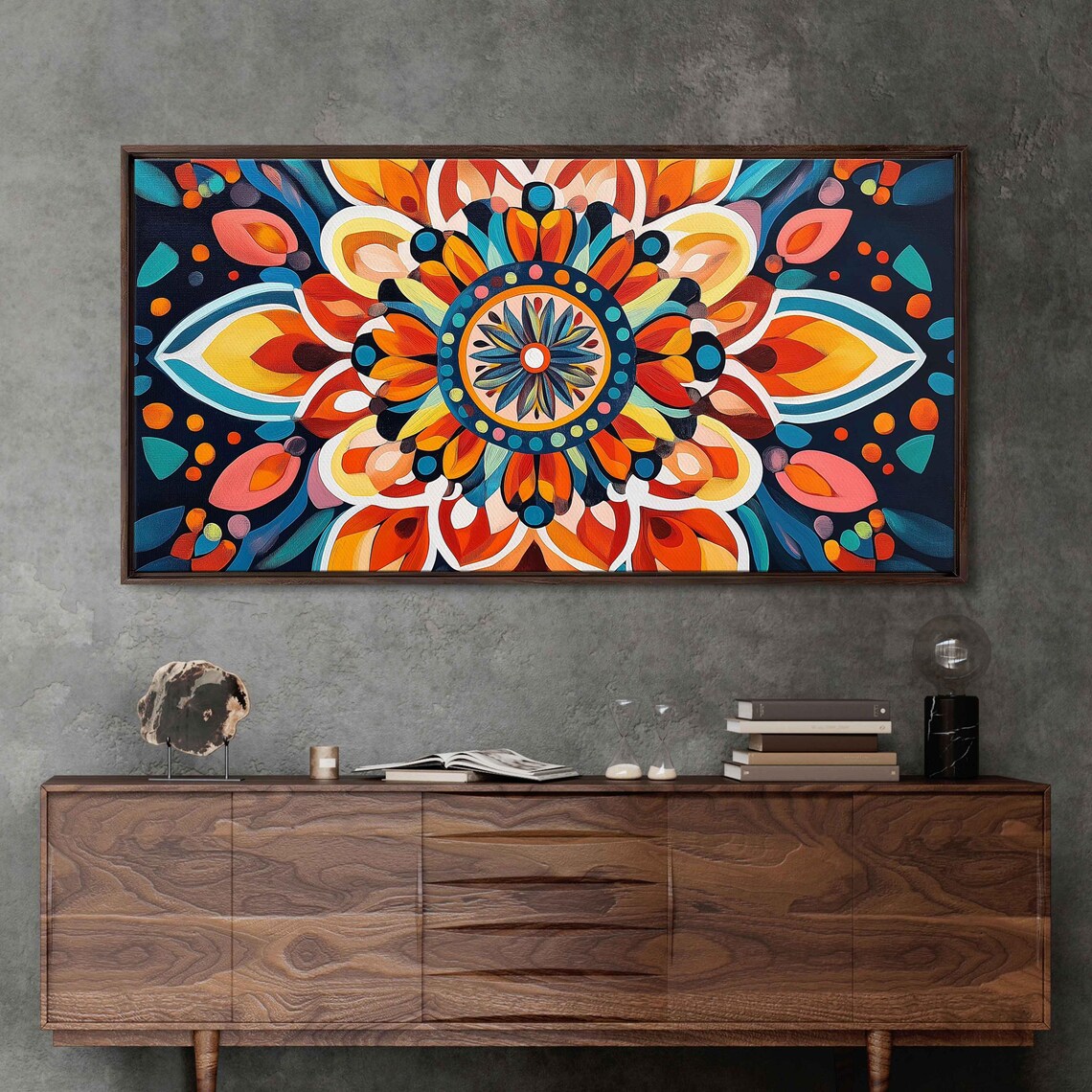 Colorful Mandala Design, Intricate Patterns Art Print