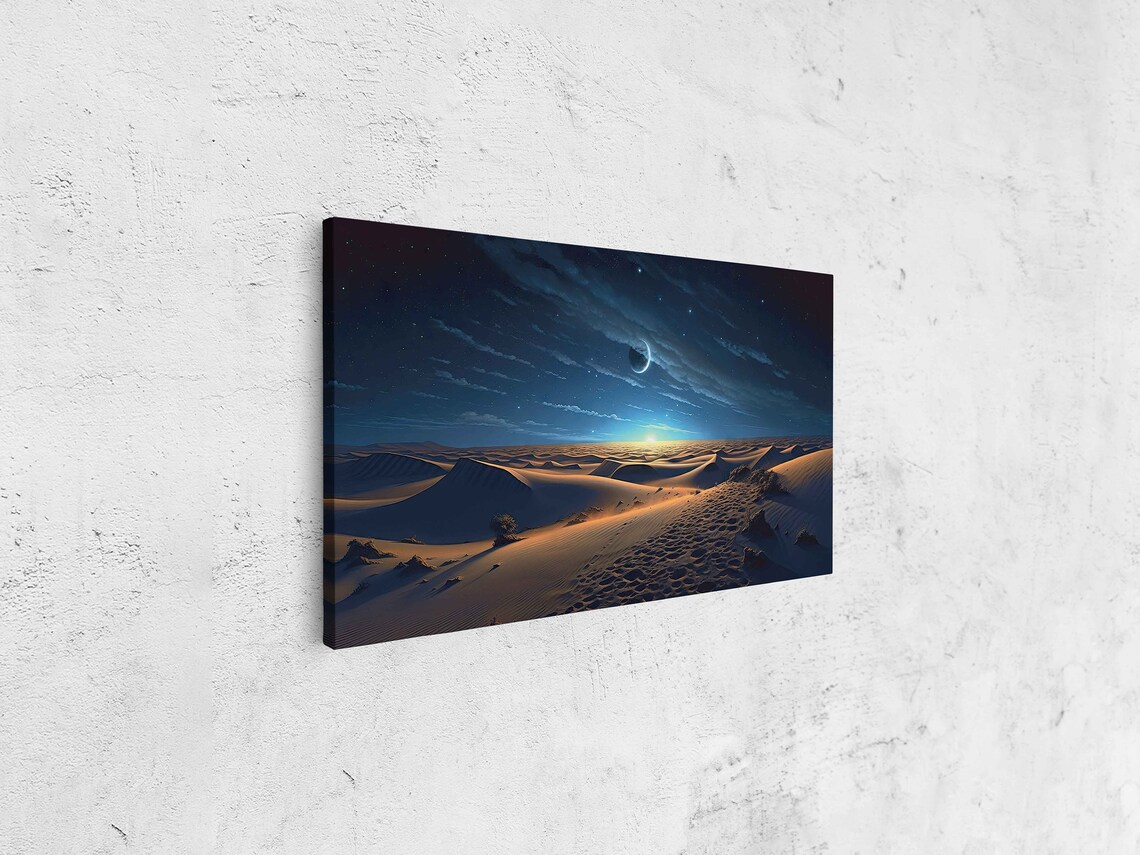 Desert Sand Dunes Night Sky Wall Art Framed Print Ready To Hang - Image 4