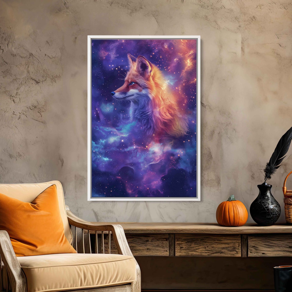Celestial Wolf Starry Night Spirit Wolf Framed Print Ready To Hang - Image 3