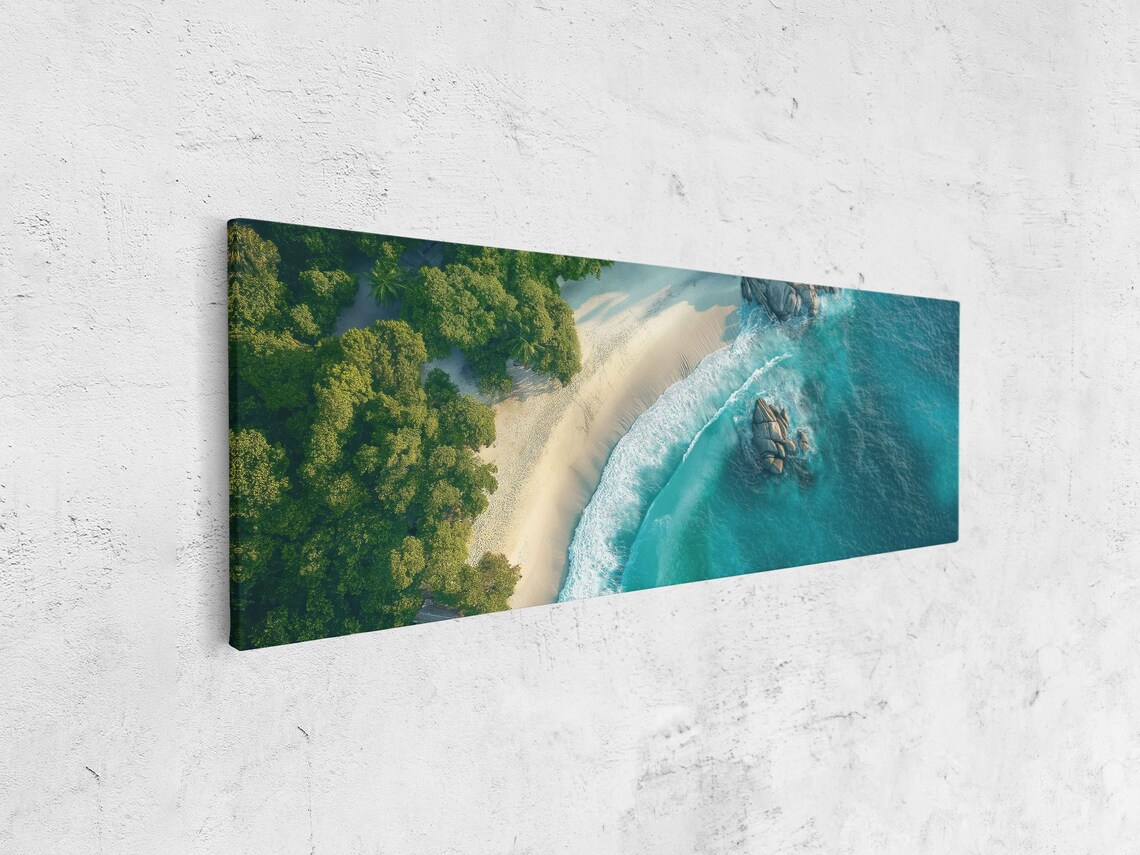 Vibrant Abstract Seascape, Blue Green Waves - Image 4