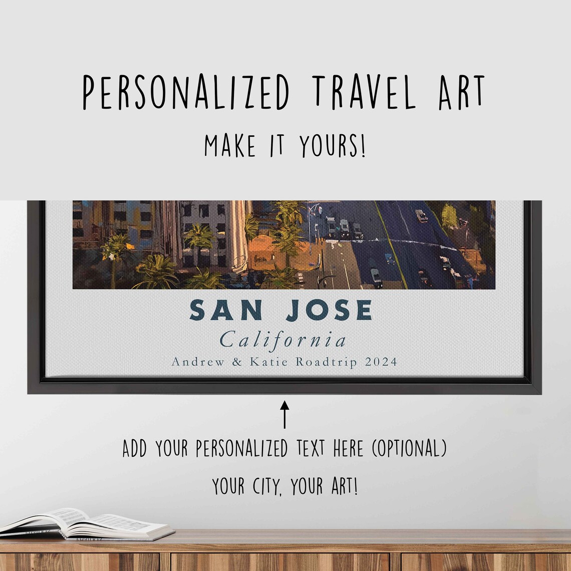 San Jose California Downtown Sunset Sky Aerial Travel Poster - Image 4