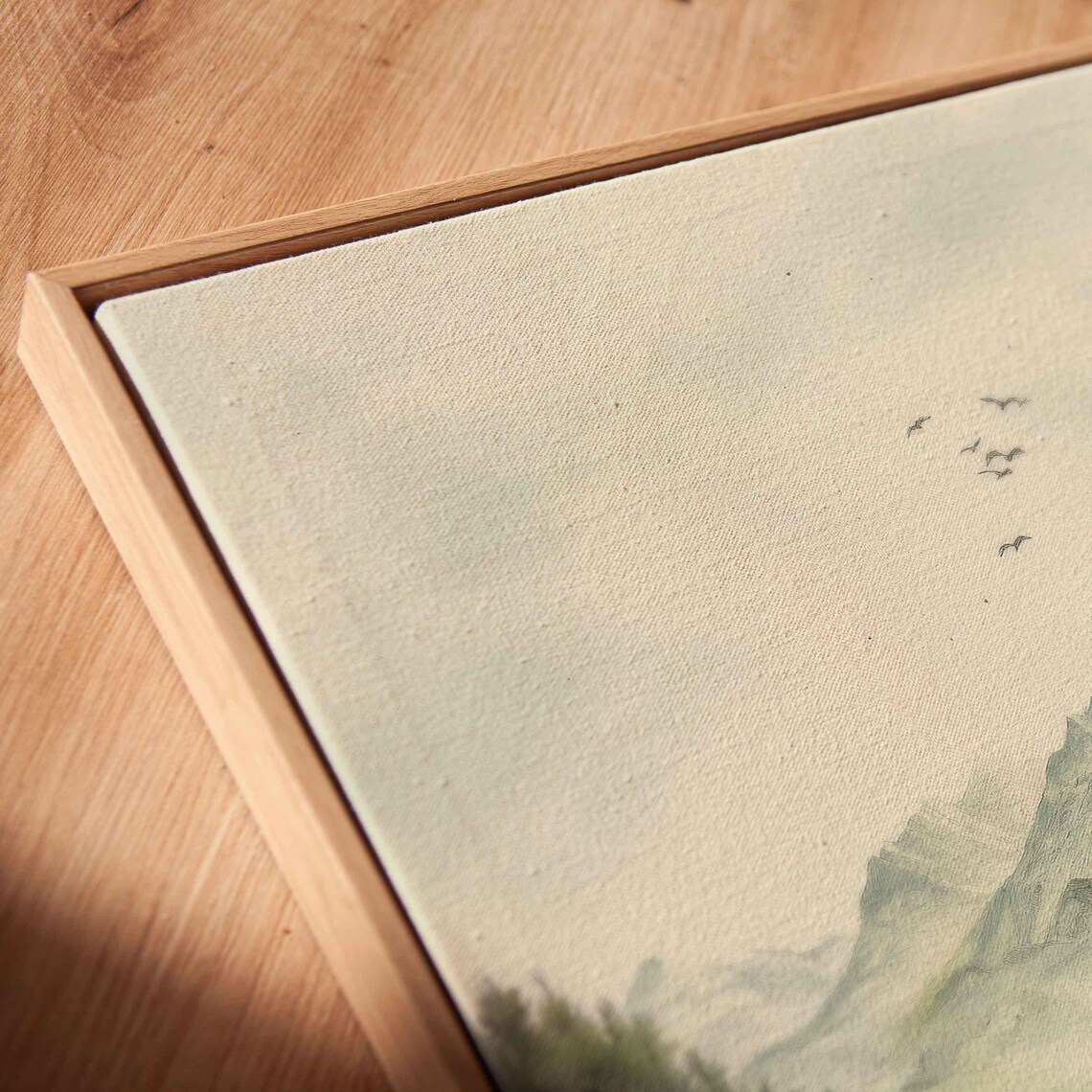 Andes Mountains Watercolor Wall Art Print Nature Landscape Intricate Wildlife Soft Clouds - Image 2