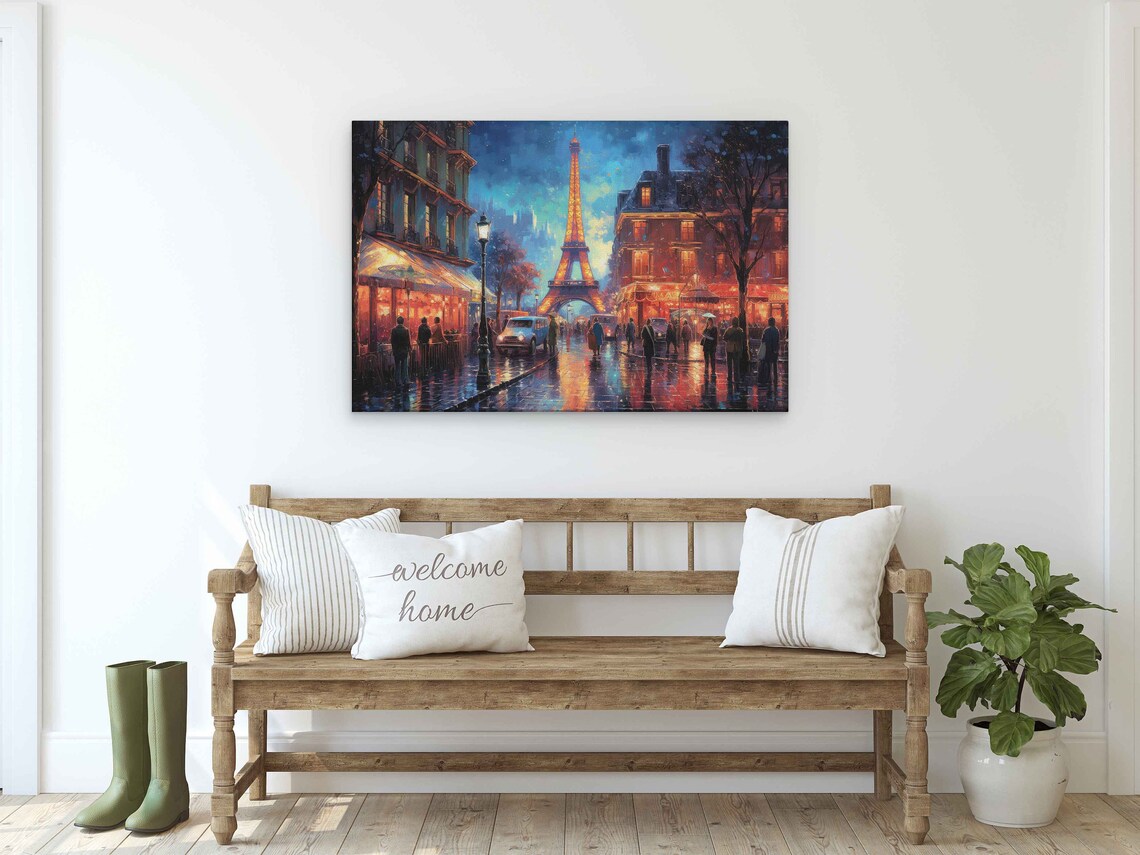 Paris France Oil Painting, Eiffel Tower Poster - Image 2