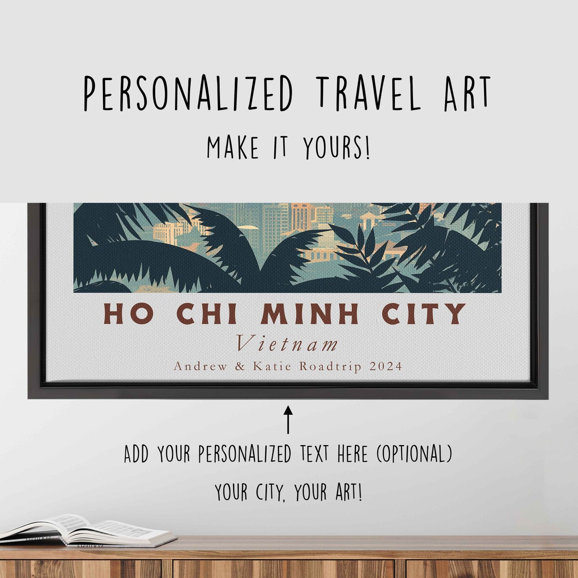Ho Chi Minh City Vietnam Acrylic Painting Travel Art Framed Wall Art Framed Fine Art Poster Paper Print Travel Home Decor - Image 4