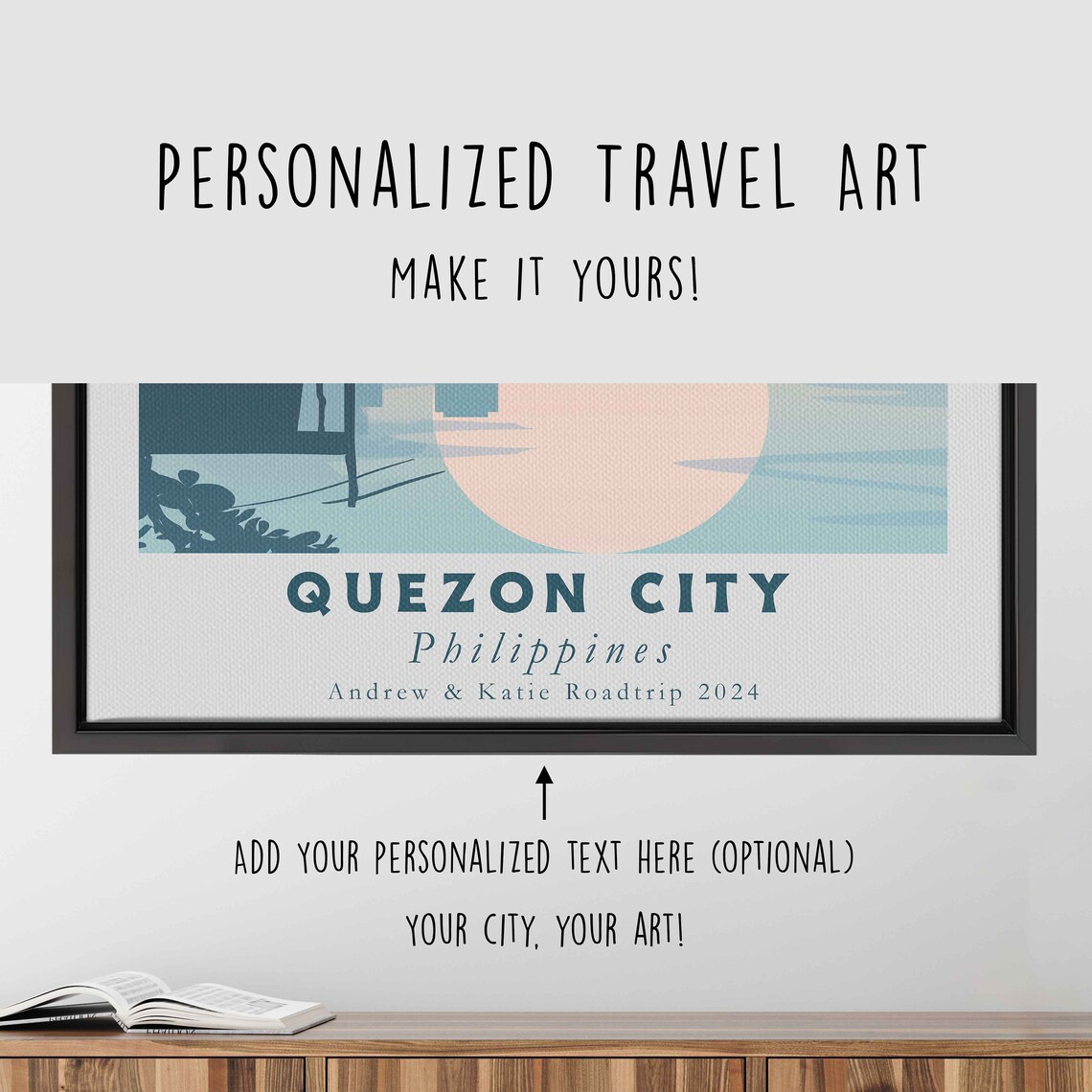 Quezon City Philippines Sunset Over Water Stilt Houses Travel Poster - Image 4