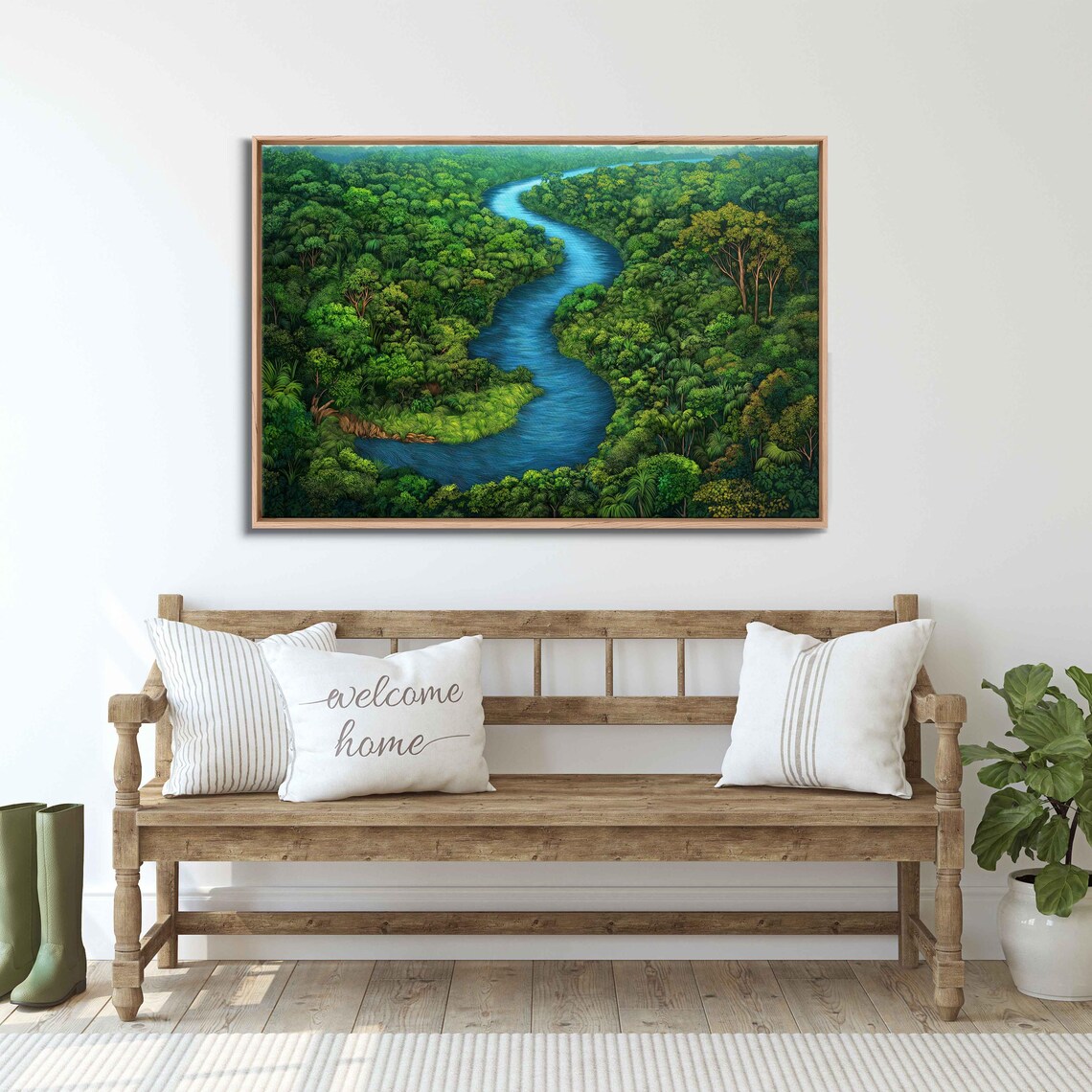 Amazon River Through Lush Rainforest Art Print