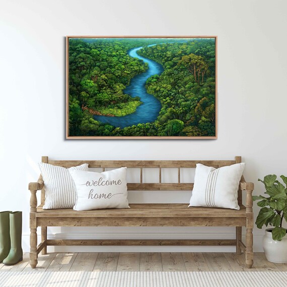Amazon River Through Lush Rainforest Art Print