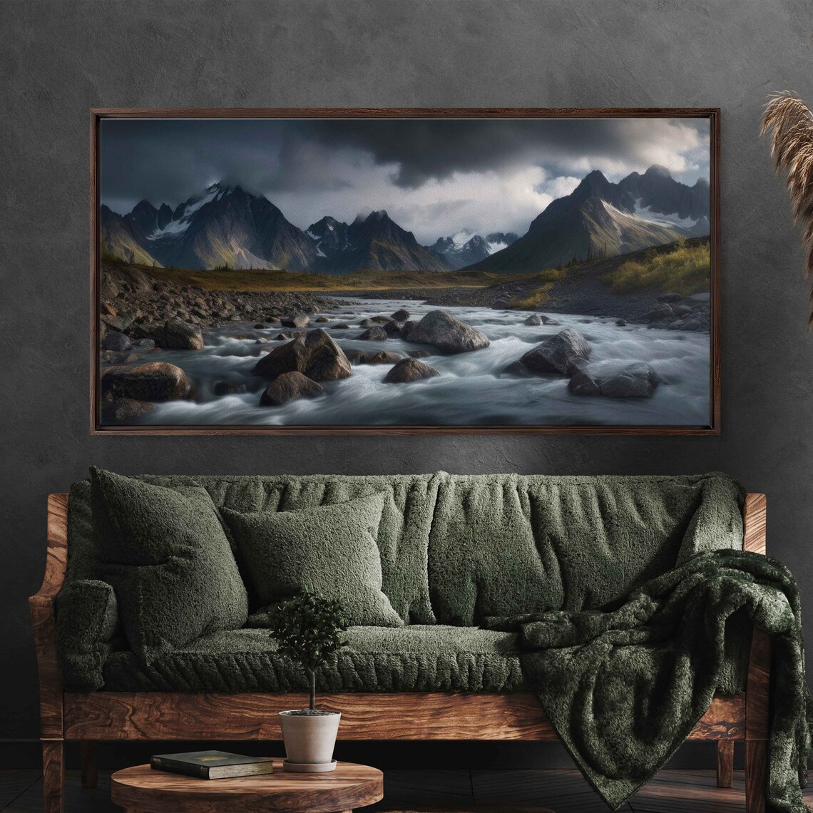 Mountains Stream Hdr Landscape Photo Print Long Exposure Photography High Resolution Framed Print Ready To Hang