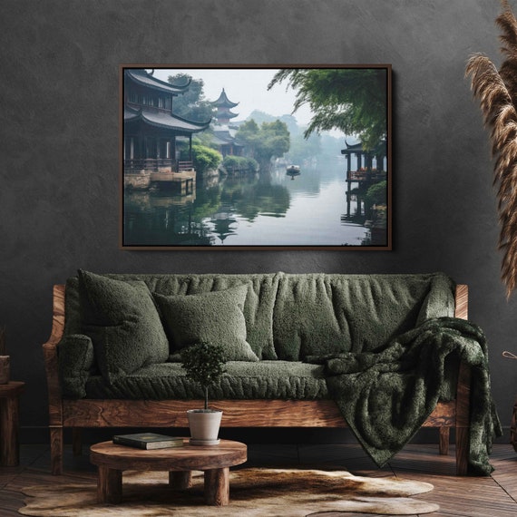 Jiangnan Yangtze River Photography Wall Art Print Chinese River Town Beautiful Asian Nature Ready To Hang