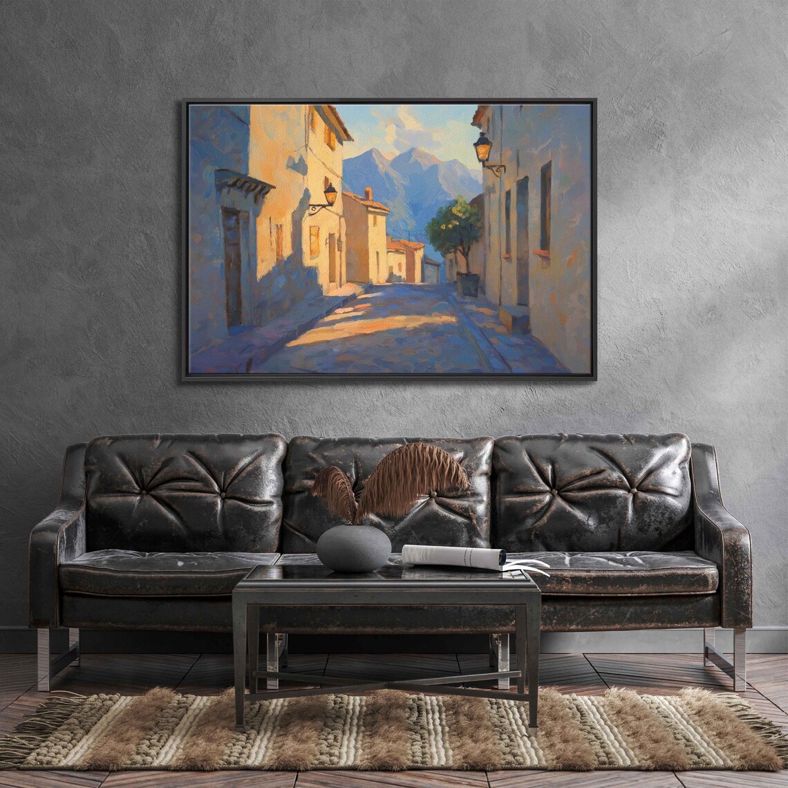 Serene Italian Alleyway, Impressionistic Twilight Glow