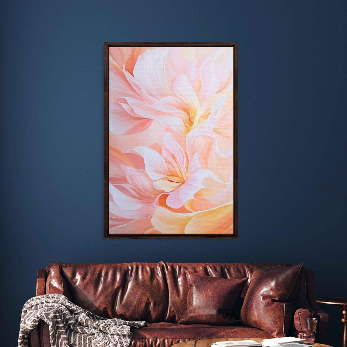 Abstract Blush Pink Peony Petals Soft Floral Modern Art Print - Image 3