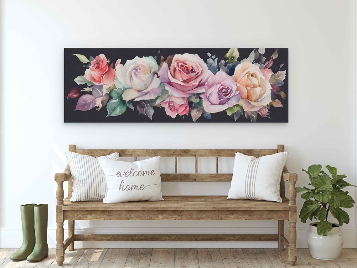 Pretty Roses Watercolor Art Print, Living Room Decor - Image 3