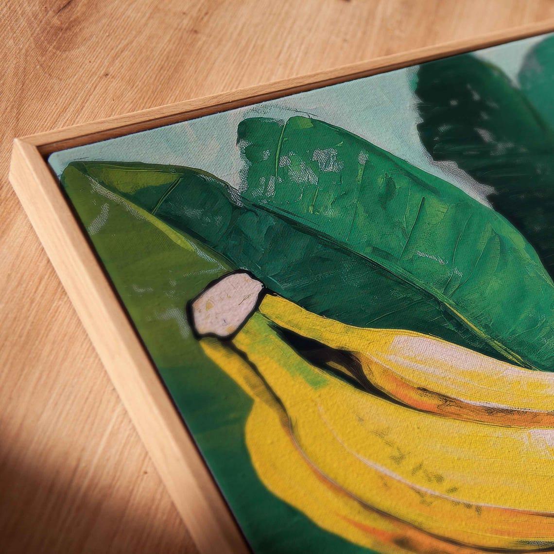 Fresh Banana Bunches With Giant Tropical Leaves Bold Art Print - Image 2