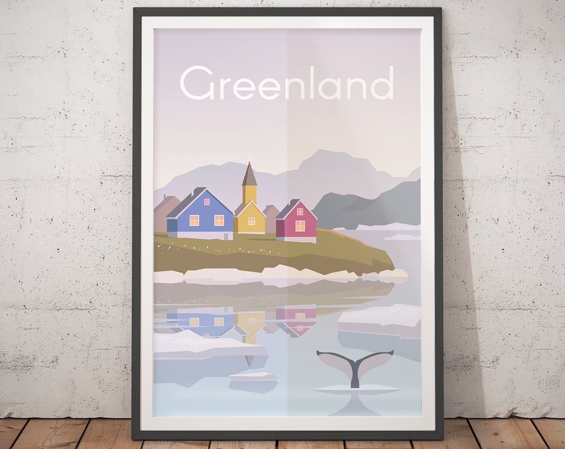 Greenland Poster Vintage Travel Poster Minimalist Art Prints Travel Gifts Travel Art Deco Posters Wall Hangings