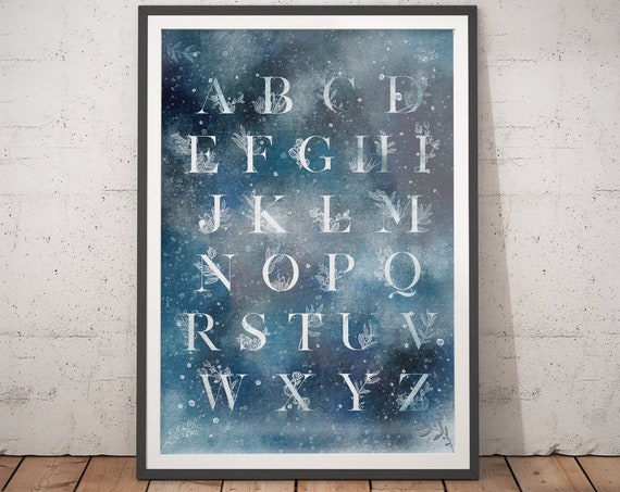 Alphabet Poster Mindfulness Gift Constellation Print Celestial Watercolor Astrology Gifts Astrology Poster Best Friend Gift
