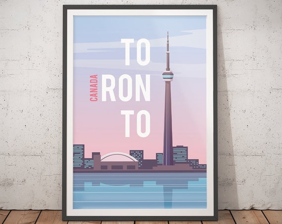 Toronto Vintage Travel Poster, Minimalist Art Print