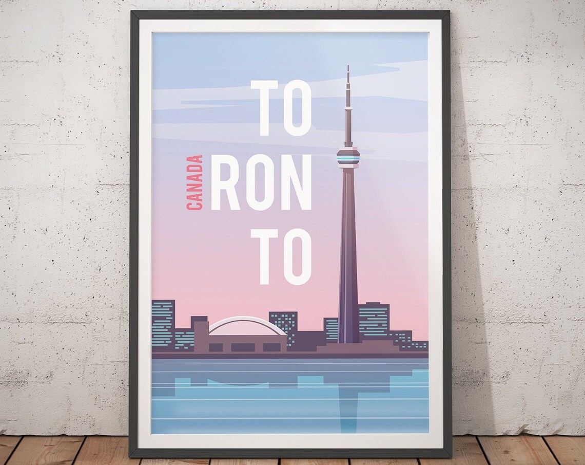 Toronto Vintage Travel Poster, Minimalist Art Print