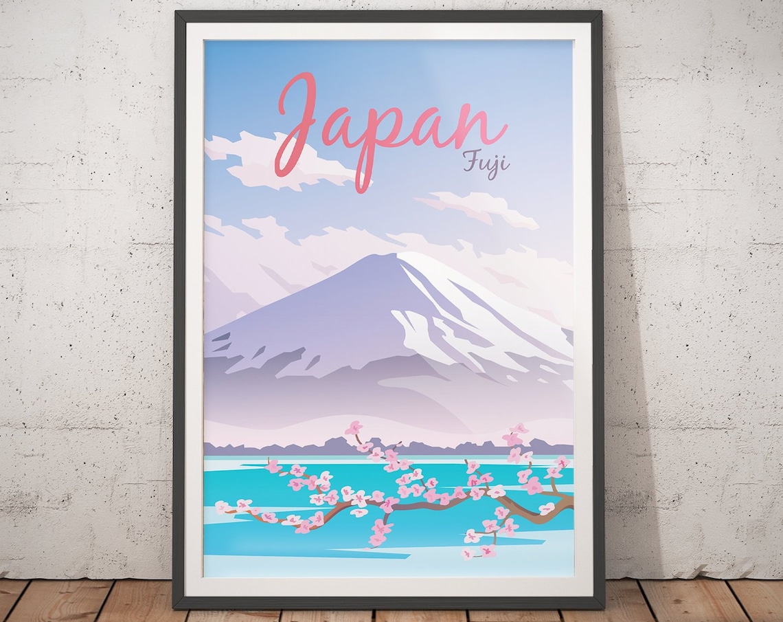 Japan Vintage Travel Poster, Minimalist Art Print