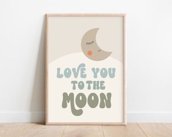 Boho Kids Moon Affirmation Playroom Art Print