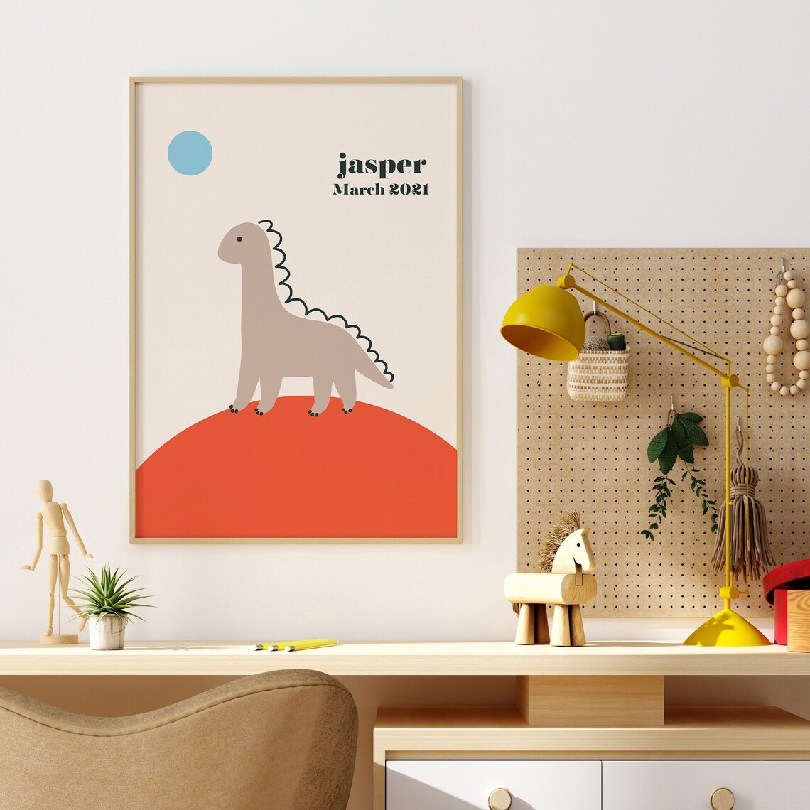 Personalized Name Dinosaur Retro Poster - Image 3