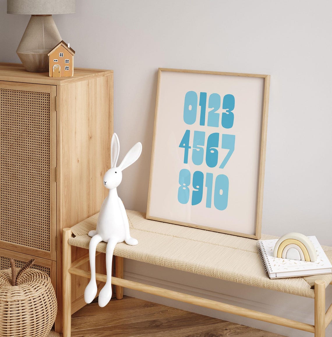 Blue Number Chart 0 To 10 Chunky Bold Kids Learning Wall Poster - Image 4