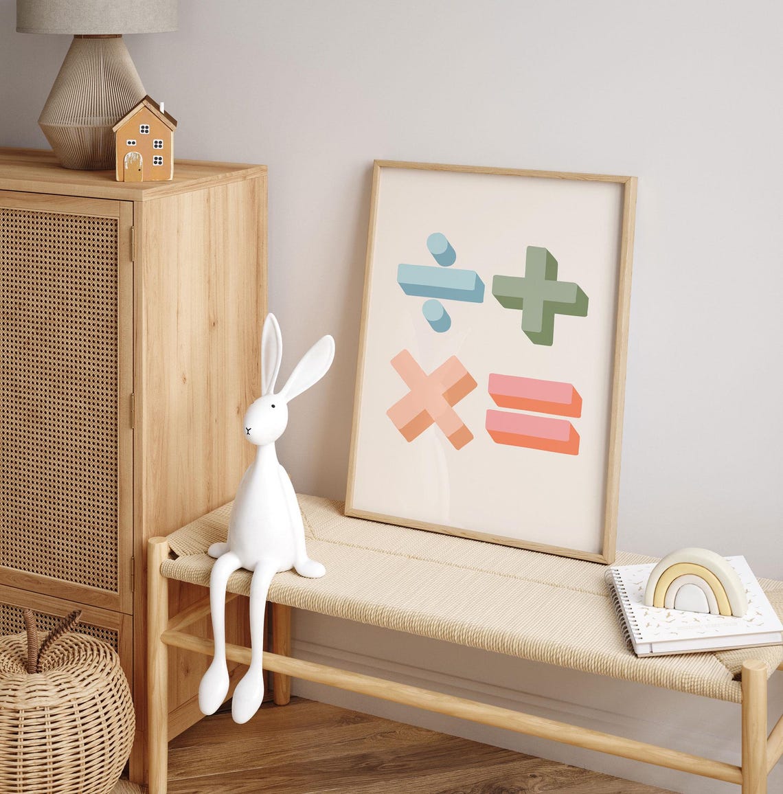 Pastel Math Symbols Poster Kids Classroom Nursery Learning Decor Art - Image 4