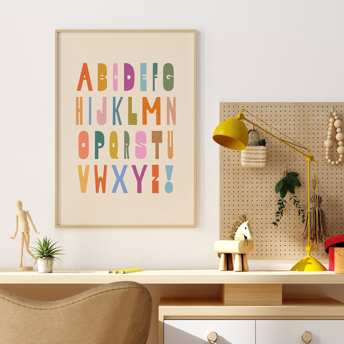 Alphabet Kids Retro Modern Typography Art Print - Image 3