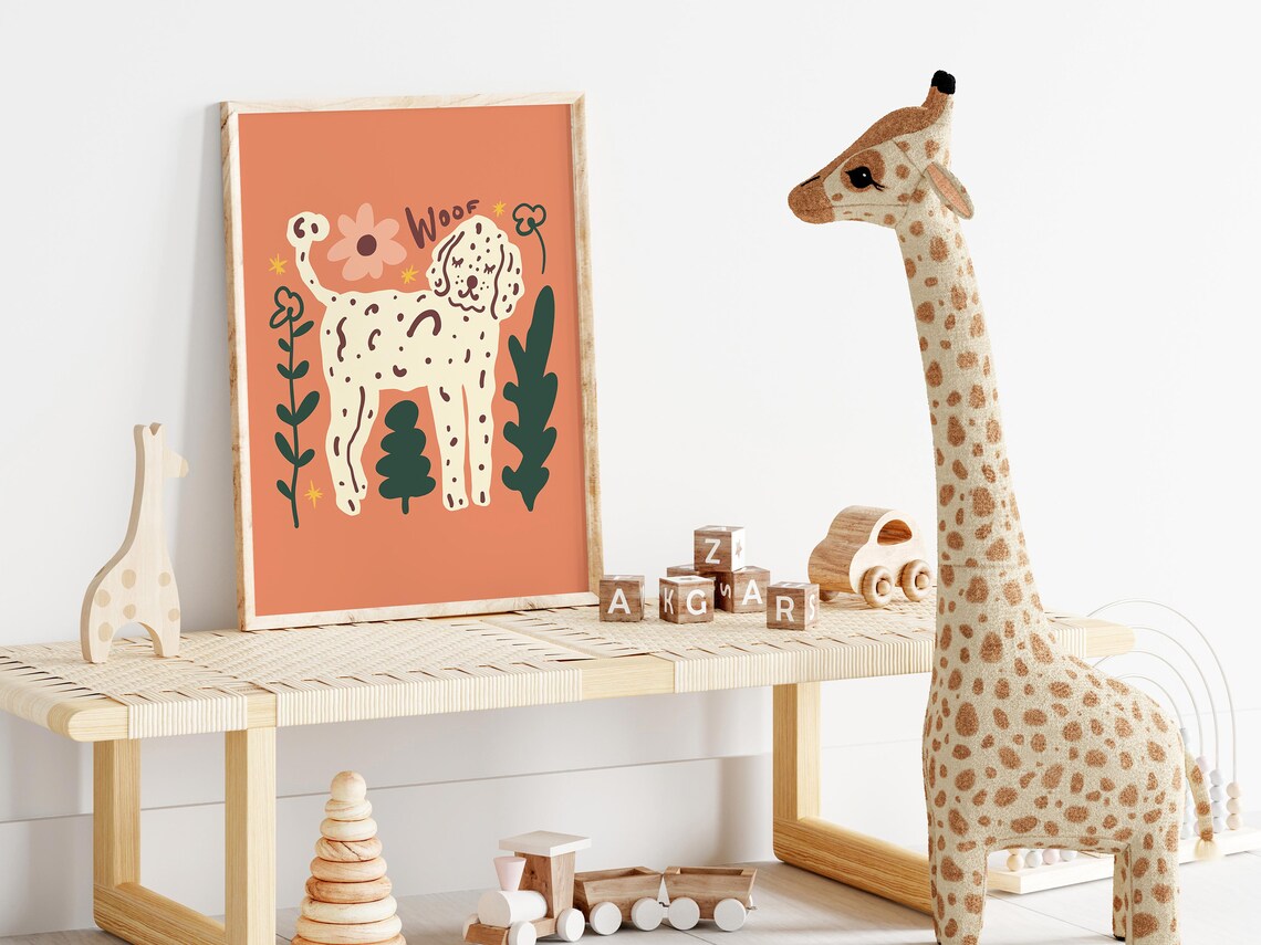 Cute Dog Poster, Whimsical Poodle Nursery Decor - Image 3