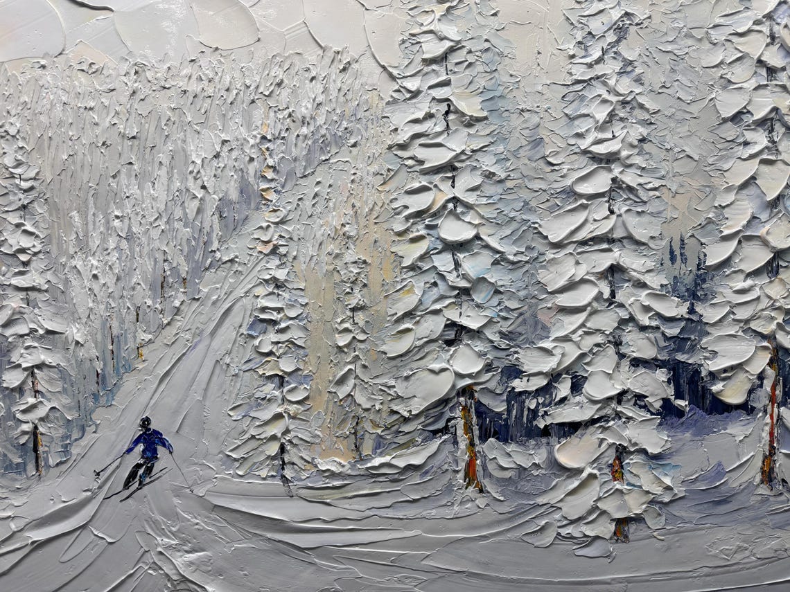 Lone Skier Gliding Through Snowy Forest Winter Sports Poster - Image 2