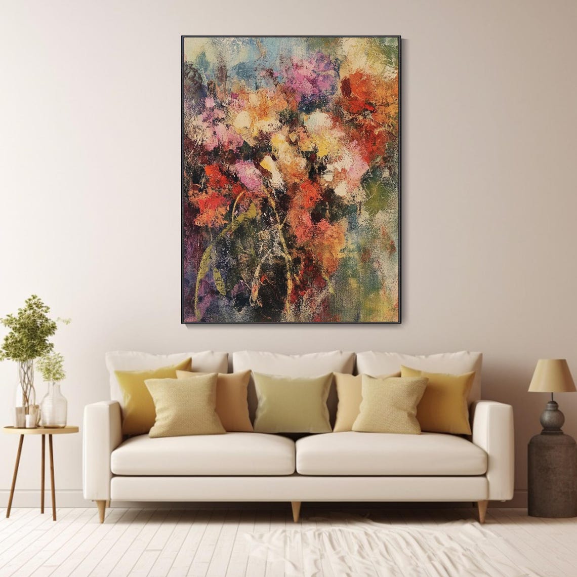 Abstract Colorful Floral Painting Expressionist Bloom Poster - Image 5
