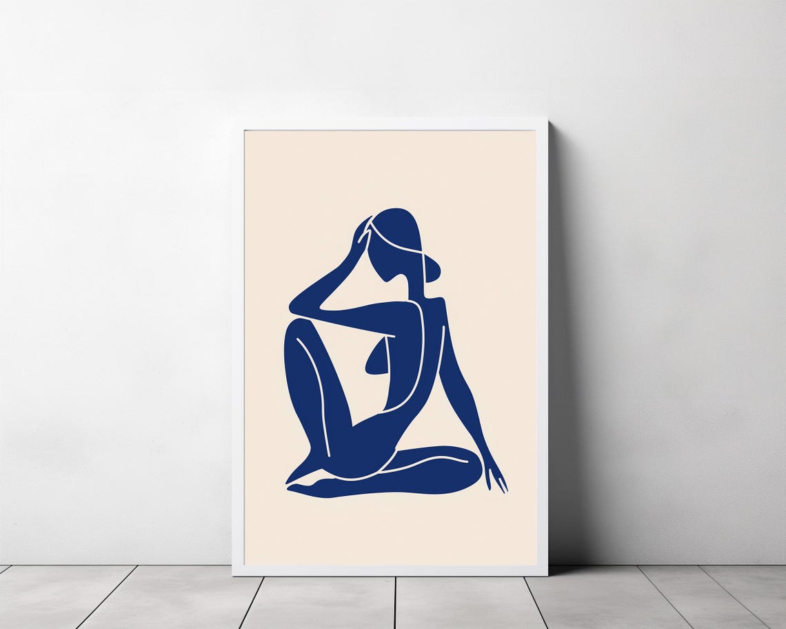 Henri Matisse Nu Blue Woman Body Line Female Art Gift Idea Modern Room Decor Scandinavian Style Minimalist Wall Art - Image 3