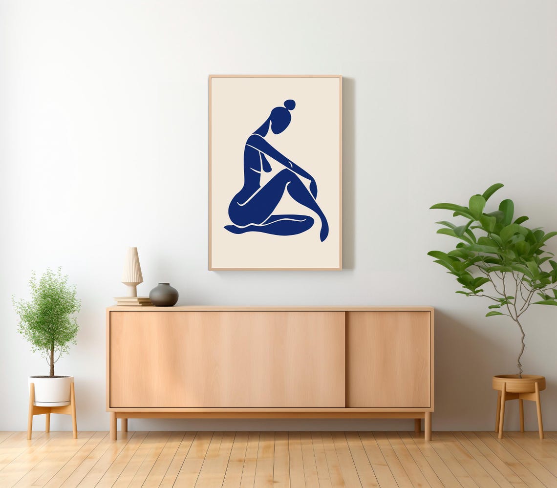 Henri Matisse Nu Blue Woman Body Line Female Art Gift Idea Modern Room Decor Scandinavian Style Minimalist Wall Art - Image 2