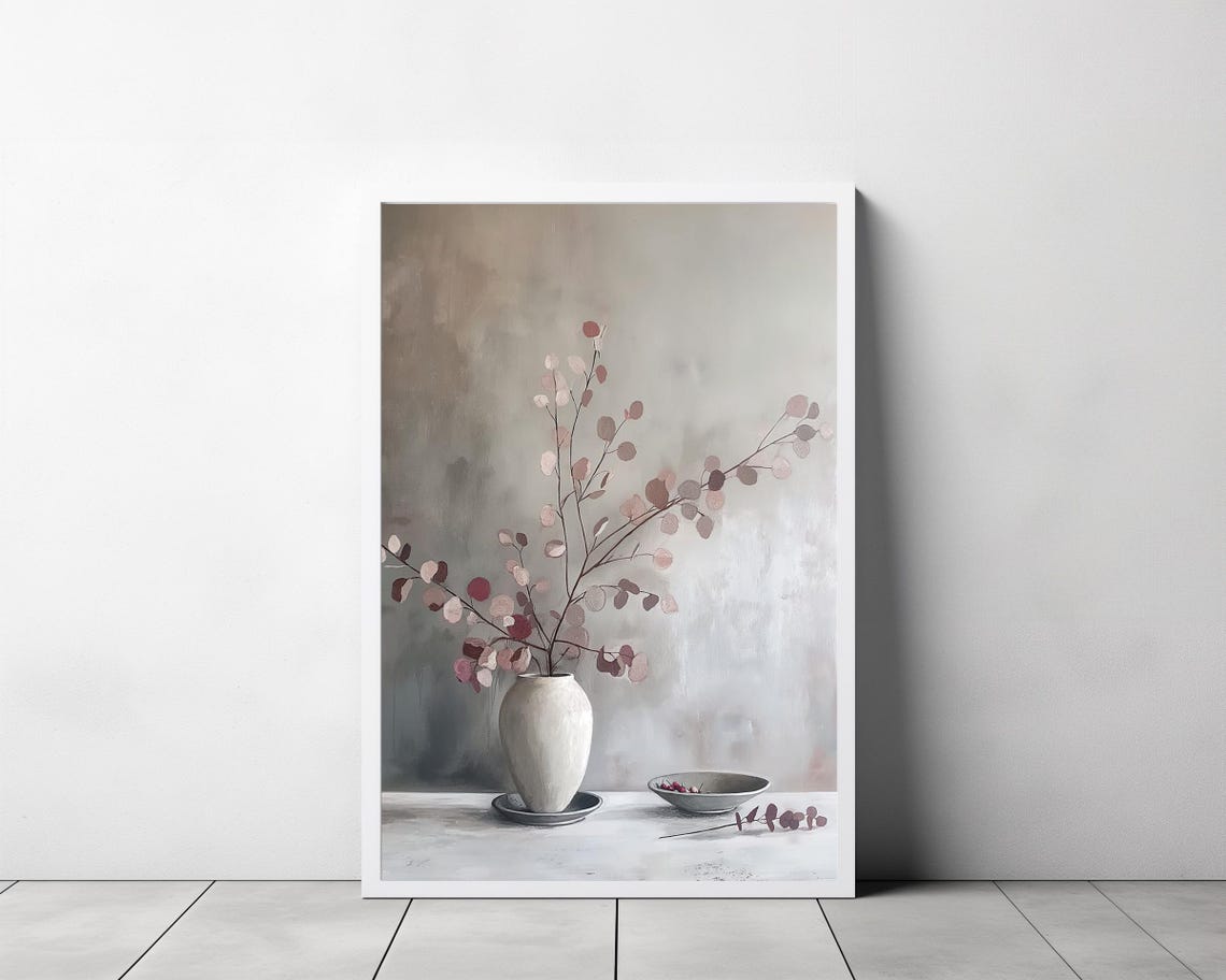 Olive Tree Stems Painting Muted Toned Art Art - Image 3